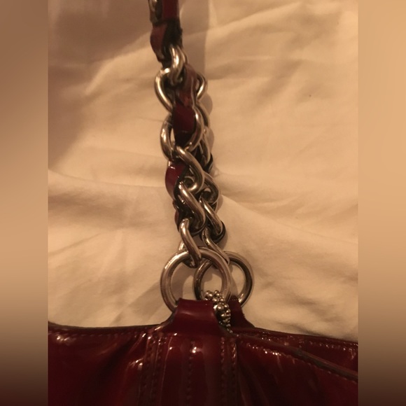 Coach Madison Glossy Leather Tote- Burgundy - Picture 4 of 6